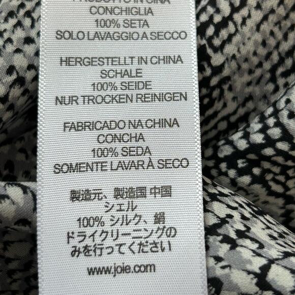 Joie Rancher Snakeskin Print 100% Silk Blouse Large - Picture 7 of 7